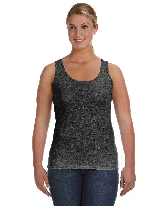 Anvil Ladies Lightweight Tank | Heather Dk Grey