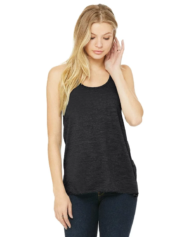 Bella+Canvas Ladies Flowy Racerback Tank | Chrcl Black Slub