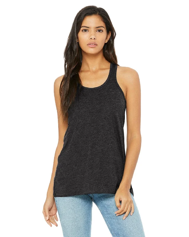 Bella+Canvas Ladies Flowy Racerback Tank | Dark Gry Heather