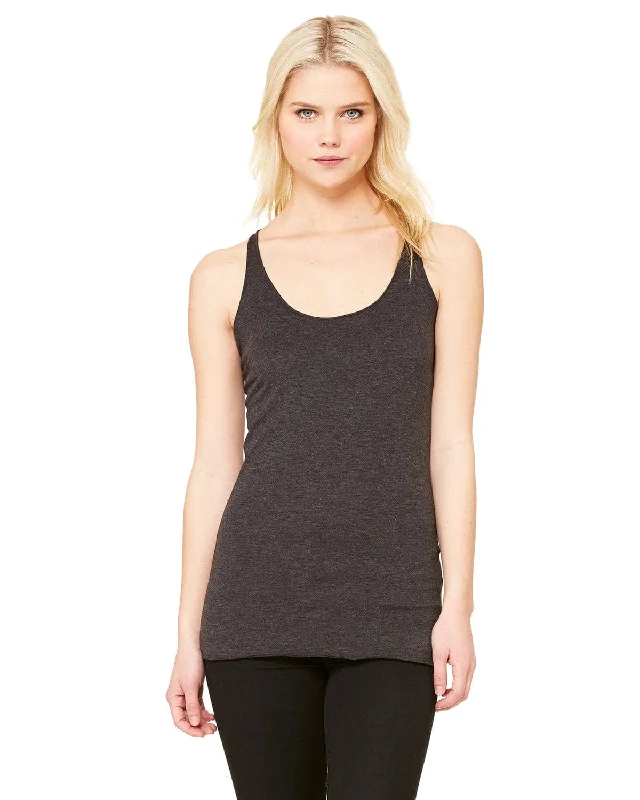 Bella+Canvas Ladies Triblend Racerback Tank | Char Blk Triblnd