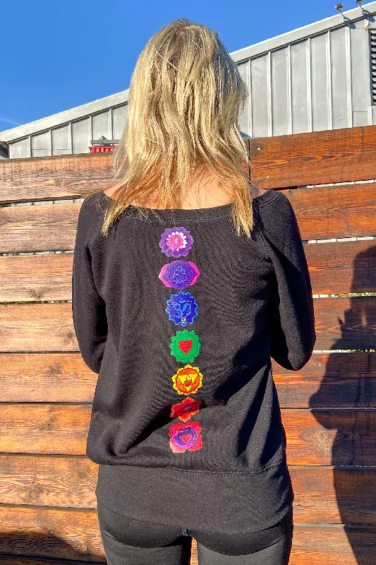 FULL CHAKRA BACK TERRY CLOTH Boatneck Sweatshirt