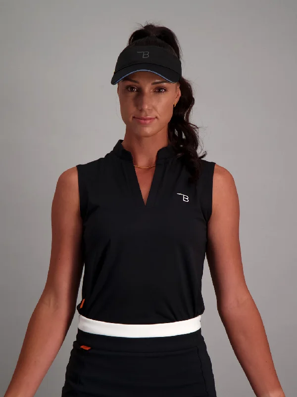 Women's Golf Sleeveless Polo - Black