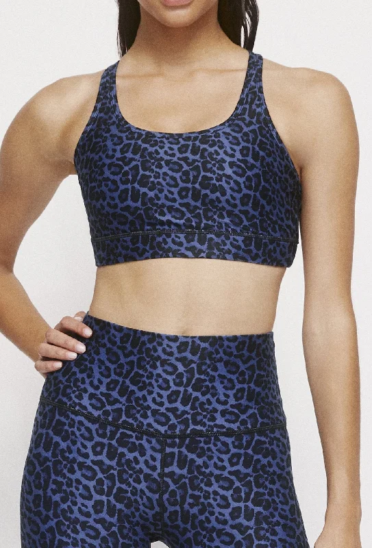 Strappy Bra Blue Chill Cheetah