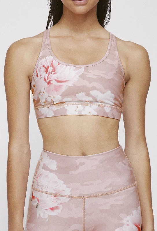 Strappy Bra Blush Camo Peony