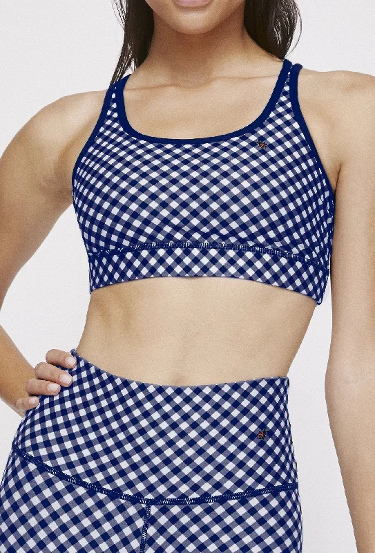 Strappy Bra Navy Gingham