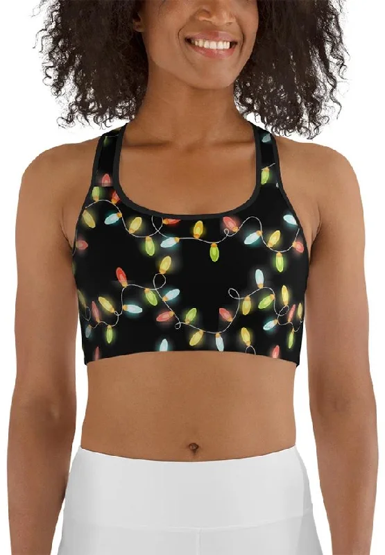 Christmas Lights Sports Bra