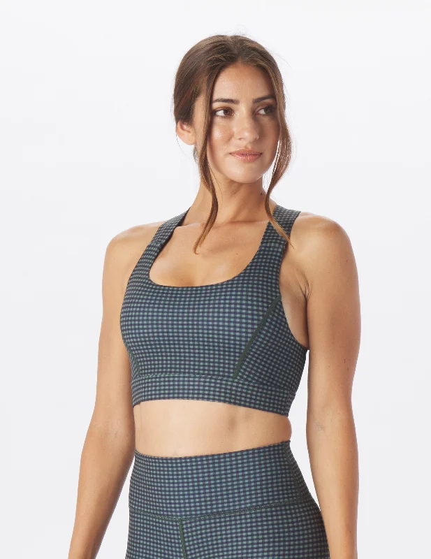 Full Force Bra: Black/Chive Gingham Plaid