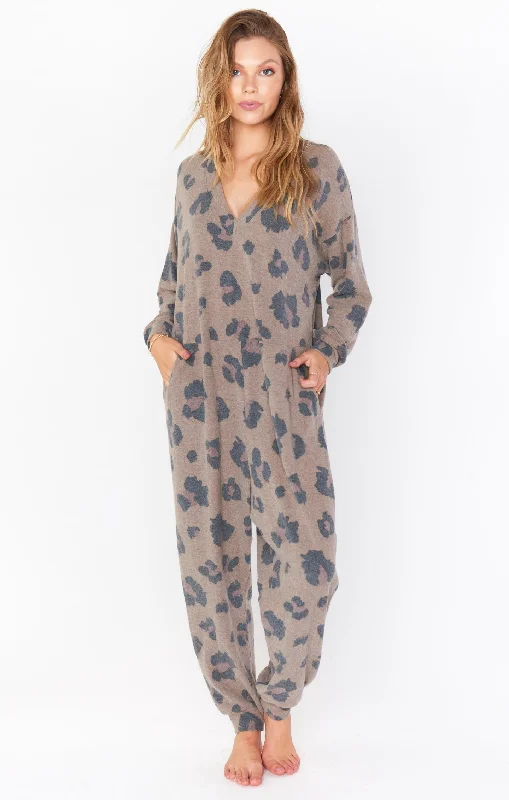 Jules Jumpsuit ~ Cheetah Brushed Hacci