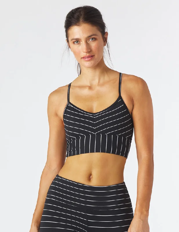 Premier Bra: Black / White Pinstripe