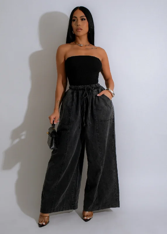 See It Coming Denim Jumpsuit Black