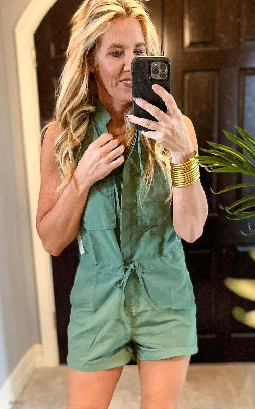 Sleeveless Cargo Romper | Mono B - Final Sale