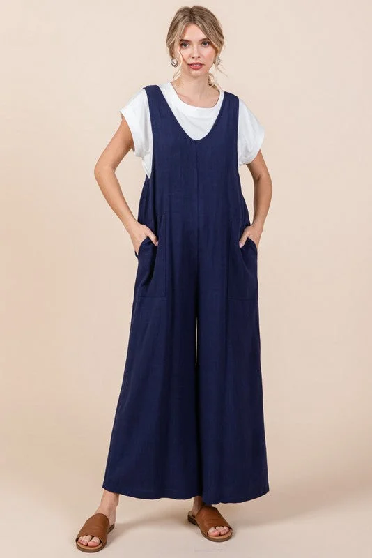 Solid Sleeveless Jumpsuit