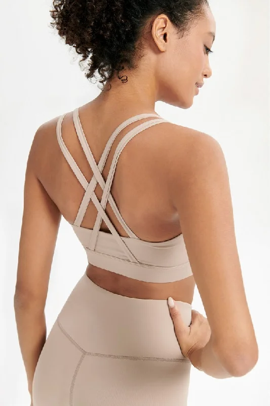 Strappy Cross Back Sports Bra