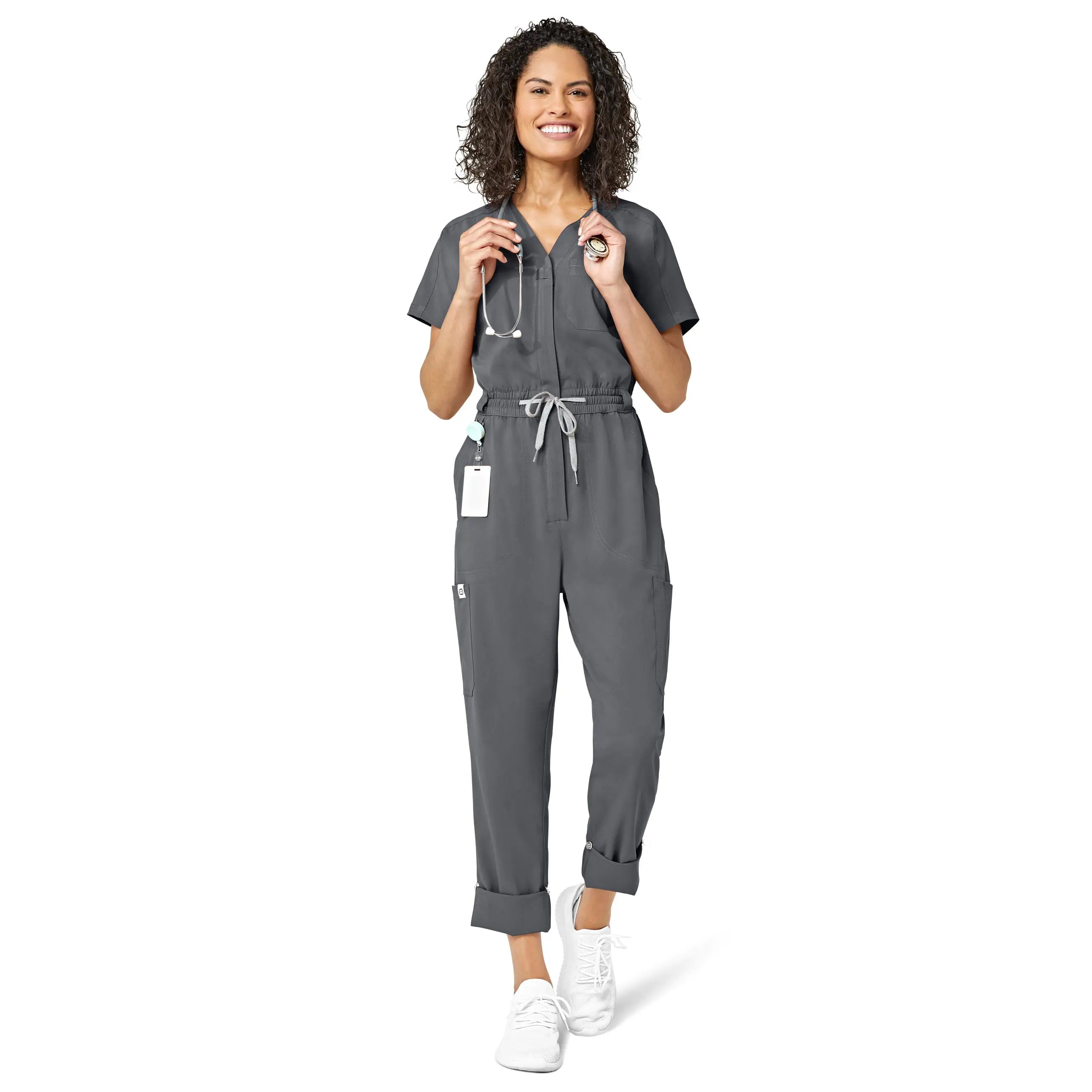 Wink Women's Zip Front Jumpsuit - Pewter