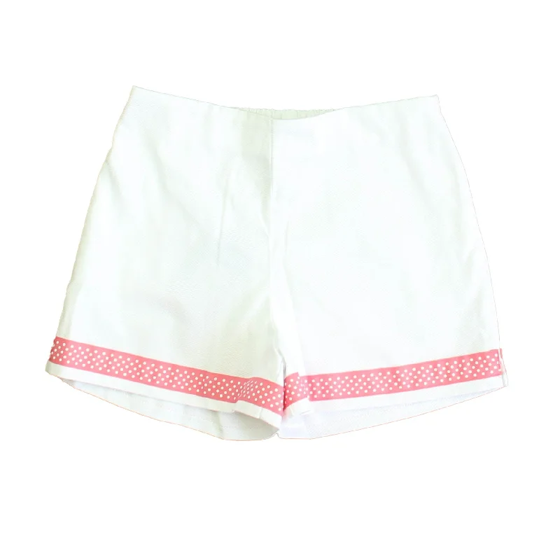 Classic Prep Girls Bright White | Pink Shorts Size: 6-14 Years