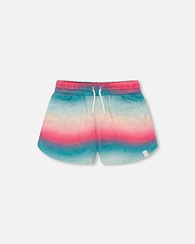 French Terry Short Printed Tie Dye Waves