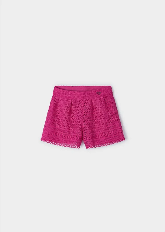 Girls Crochet Short In Fuchsia