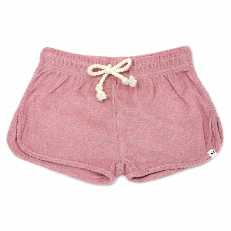 Girl's Drawstring Shorter Terry Track Short In Blush