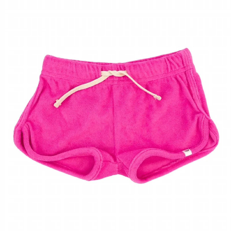 Girls Drawstring Shorter Terry Track Short In Cotton Candy