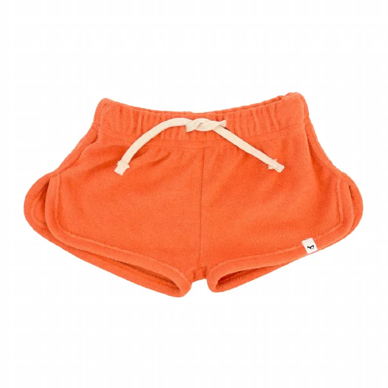 Girl's Drawstring Shorter Terry Track Short In Dreamsicle