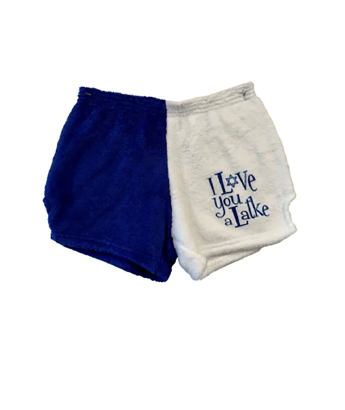 Girl's I Love You Latke Shorts In Blue