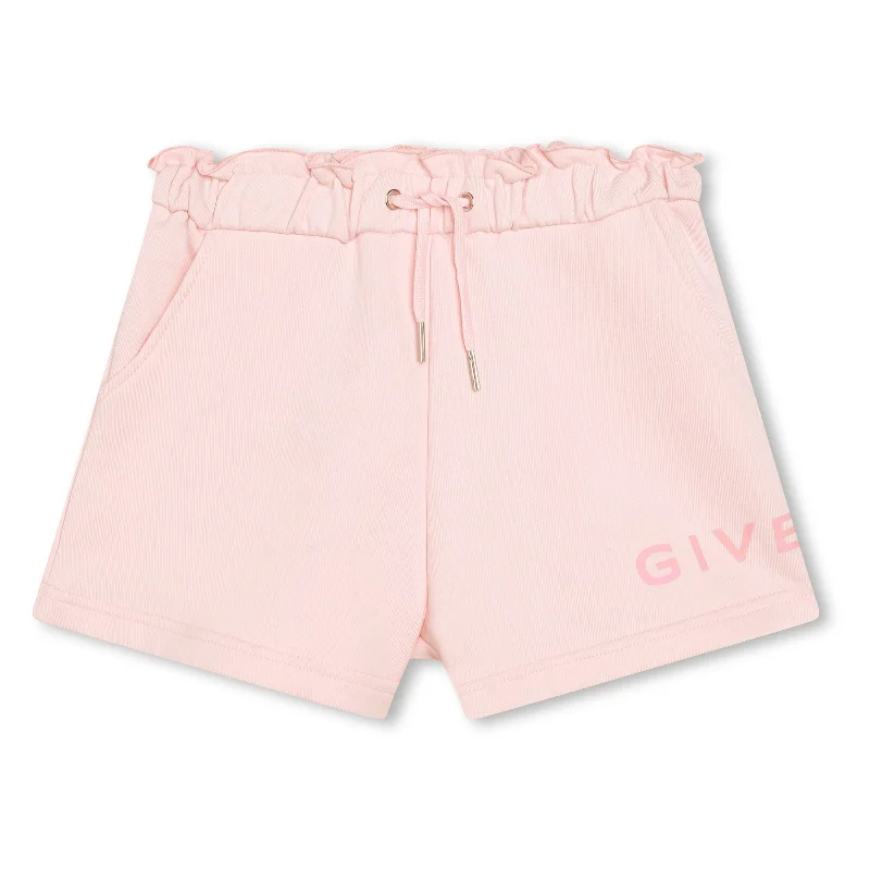 Pink Logo Print Shorts