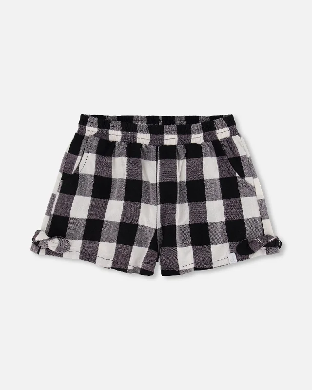 Short With Knots Vichy Black And White