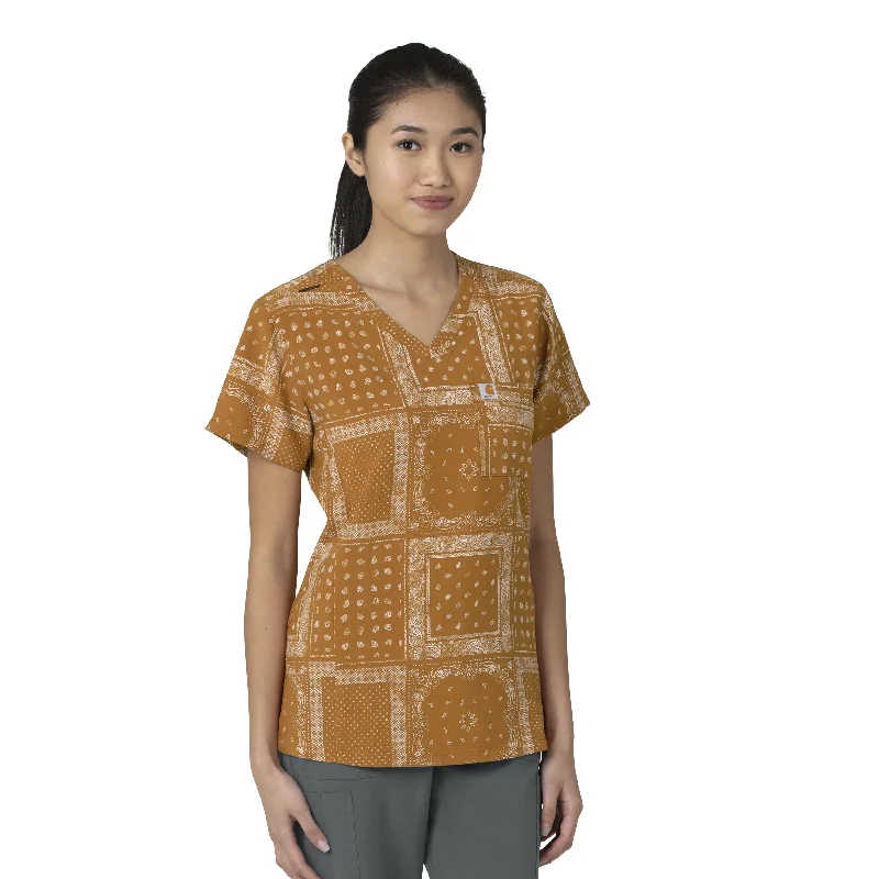 Carhartt Women's Print Tuck-In Scrub Top - Bandana Stamp