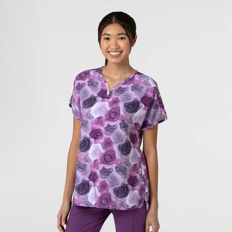 Women's Dolman Print Scrub Top - Grace Bouquet