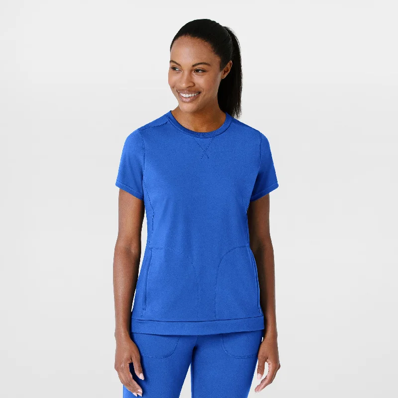 RENEW Knit Women's Flex-n-Reach Crew Neck Scrub Top - Royal