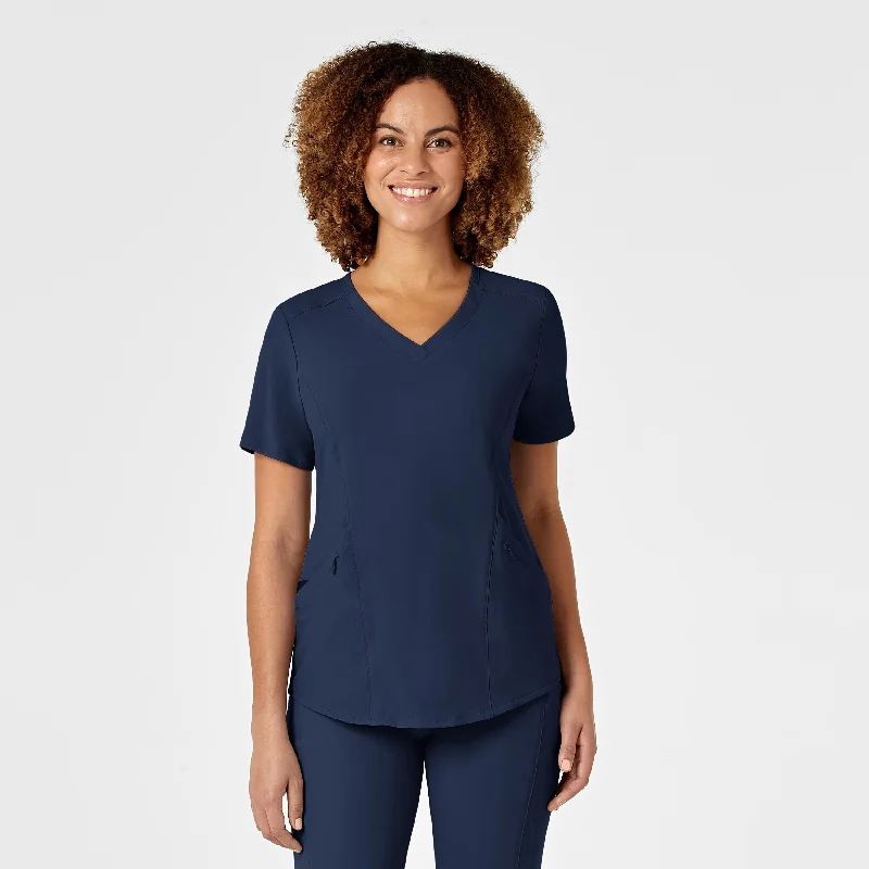 RENEW Women's V-Neck Scrub Top - Navy