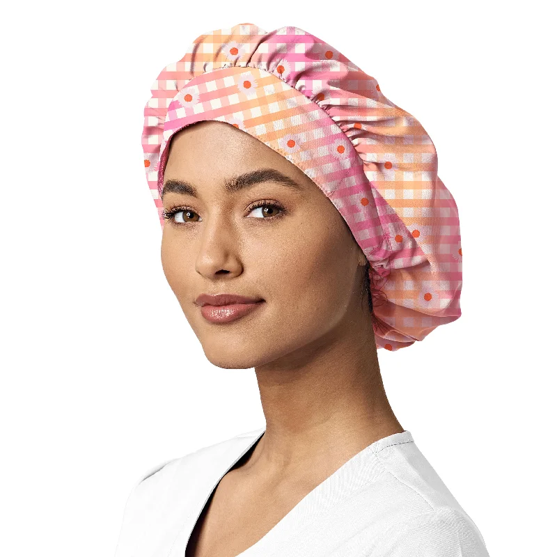 Zoe+Chloe Performance Print Bouffant Scrub Cap - Check Up