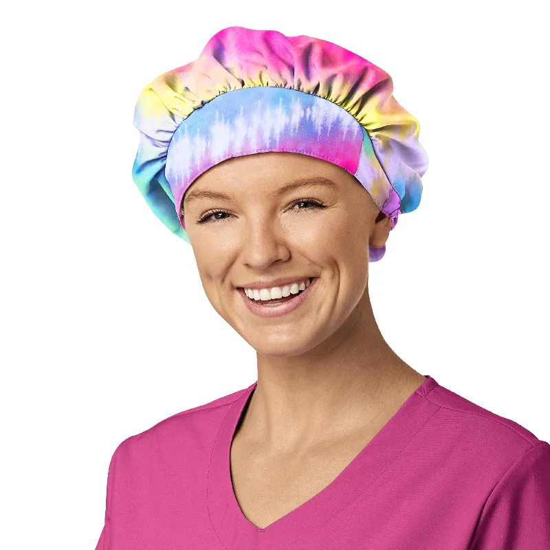 Zoe+Chloe Print Bouffant Scrub Cap - Chasing Rainbows