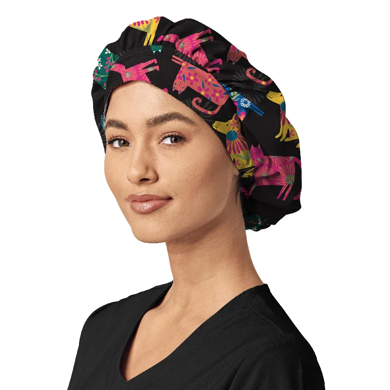 Zoe+Chloe Print Bouffant Scrub Cap - Pawsitive Vibes