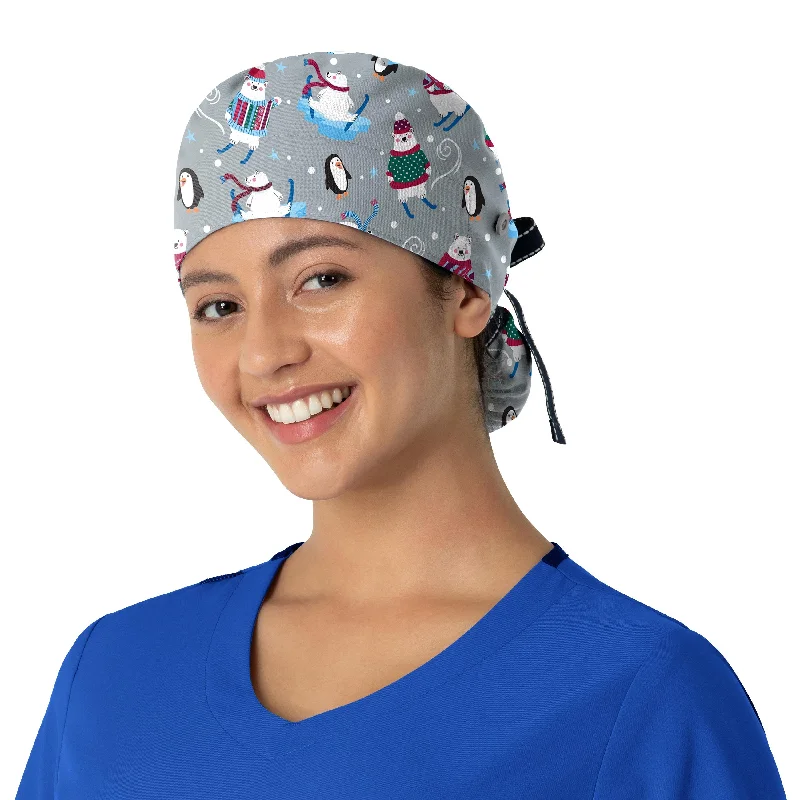 Zoe+Chloe Tie-Back Ponytail Scrub Cap - ‘Tis the Skison